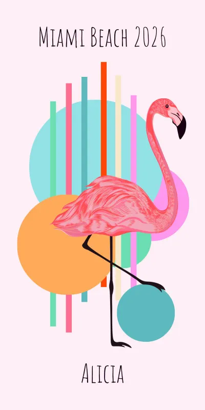 Badetuch Flamingo abstrakt