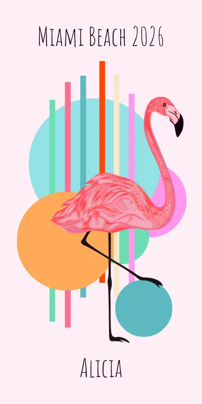 Badetuch Flamingo abstrakt