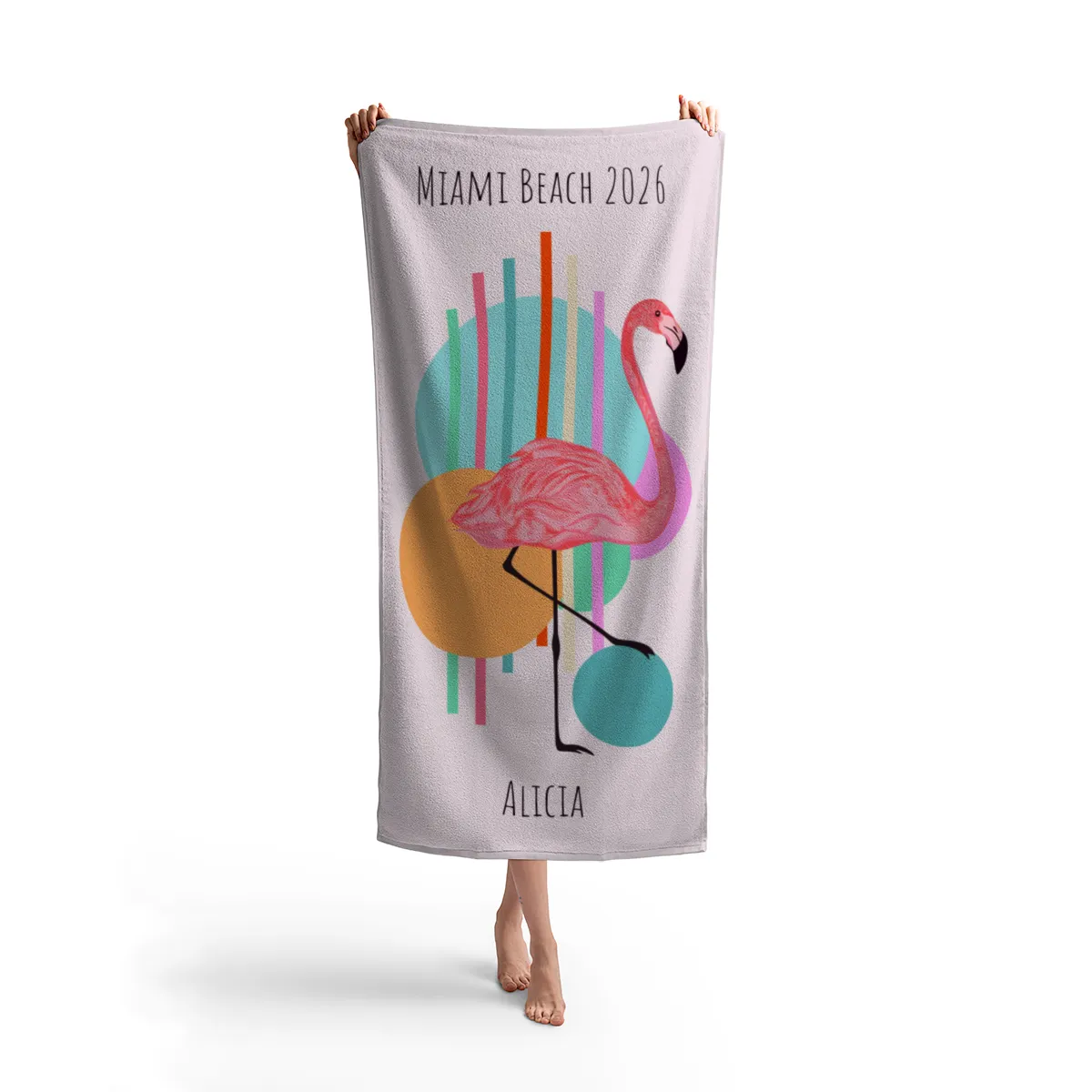Badetuch Flamingo abstrakt