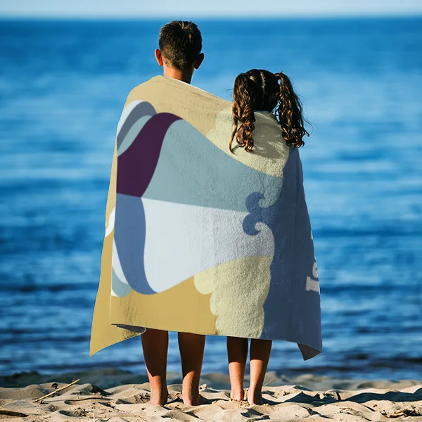 Badetuch Sommer - mit Namen personalisierbar - personalisiertes Namens-Badetuch - Strandtuch mit Wunschtext - Dampfer