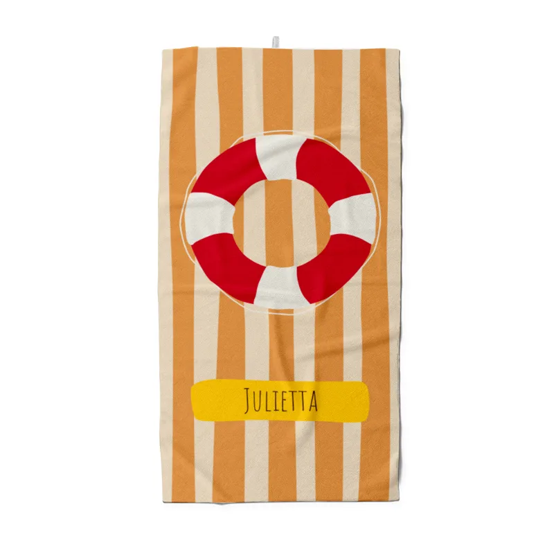 Badetuch Sommer - mit Namen personalisierbar - personalisiertes Namens-Badetuch - Strandtuch mit Wunschtext -