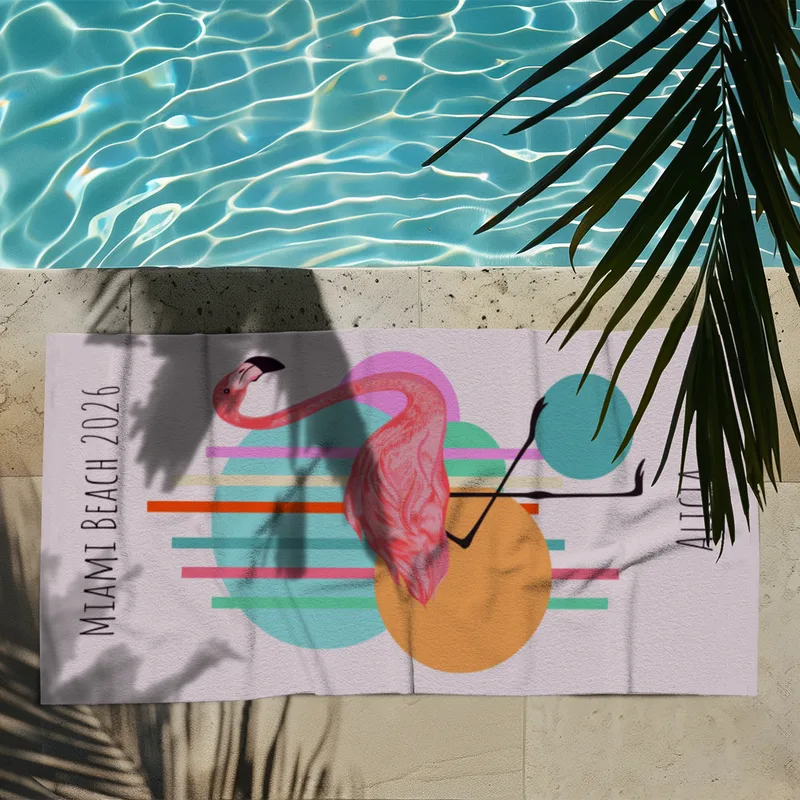 Badetuch Flamingo abstrakt