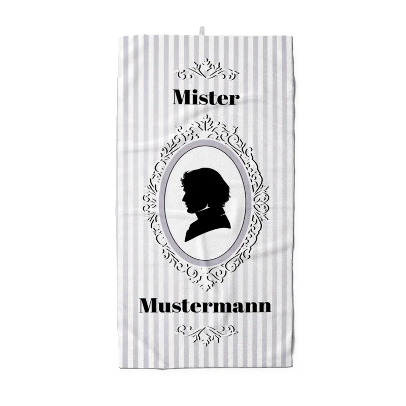 Misses Vintage - personalisiertes Namens-Strandtuch mit Wunschtext - Geschenkidee Hochzeit, Paar