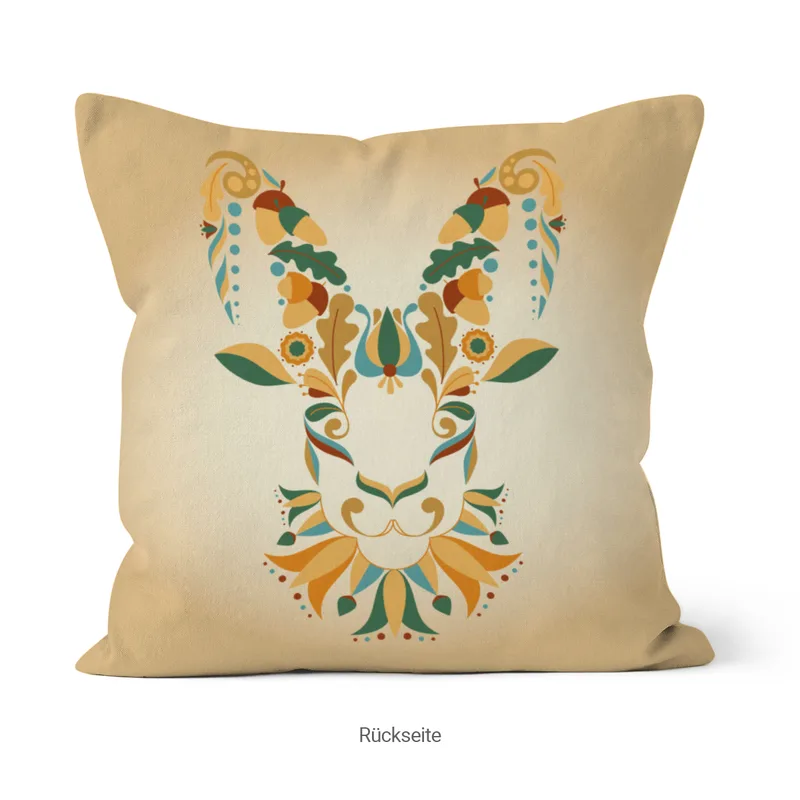 Samtkissen Zodiac Art – Löwe floral