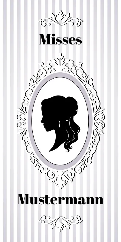 Misses Vintage - personalisiertes Namens-Strandtuch mit Wunschtext - Geschenkidee Hochzeit, Paar