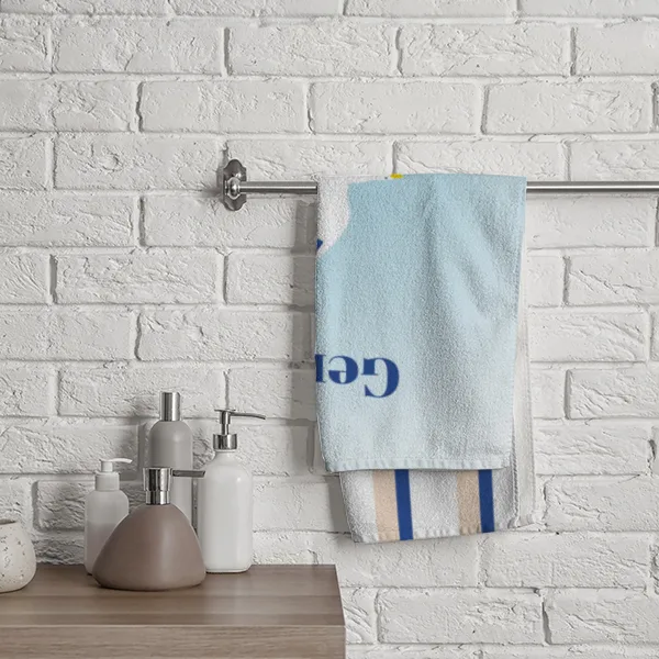 Badetuch Sommer - mit Namen personalisierbar - personalisiertes Namens-Badetuch - Strandtuch mit Wunschtext - Möwen