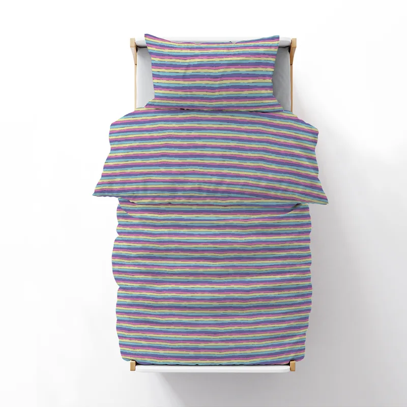 Kinderbettwäsche-Set Colorful Stripes Baumwolle