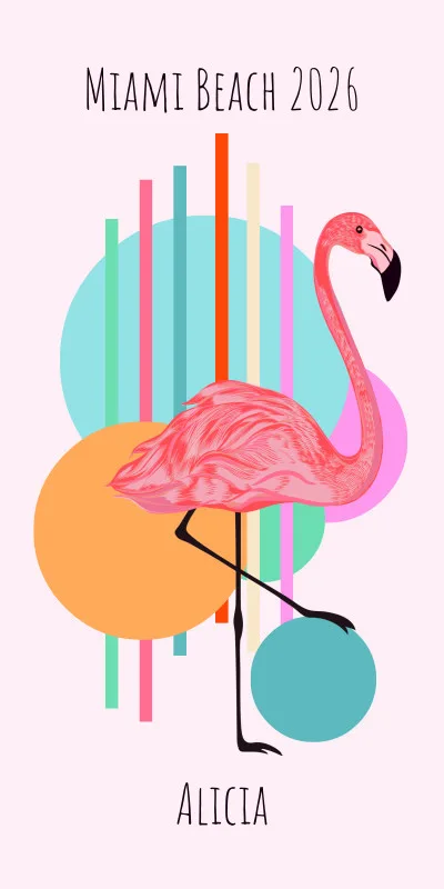 Badetuch Flamingo abstrakt