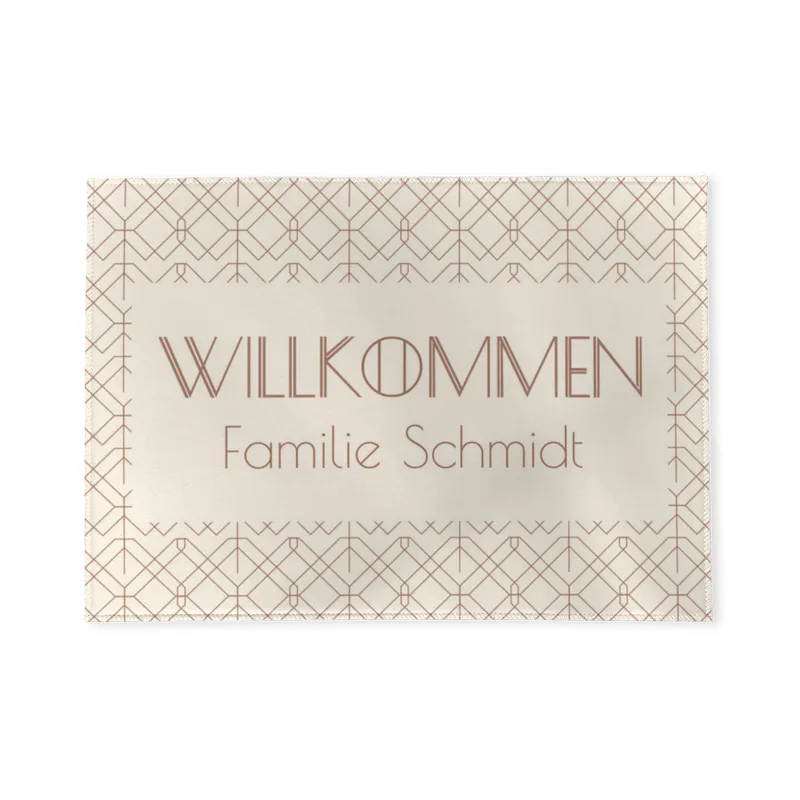 Fußmatte personalisiert Vintage Chic - Geschenkidee für Familie, Paare, zum Einzug - Türvorleger mit Namen bedruckt Vintage Chic 70 x 50 cm