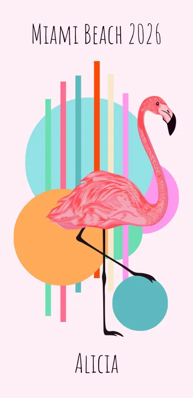 Badetuch Flamingo abstrakt