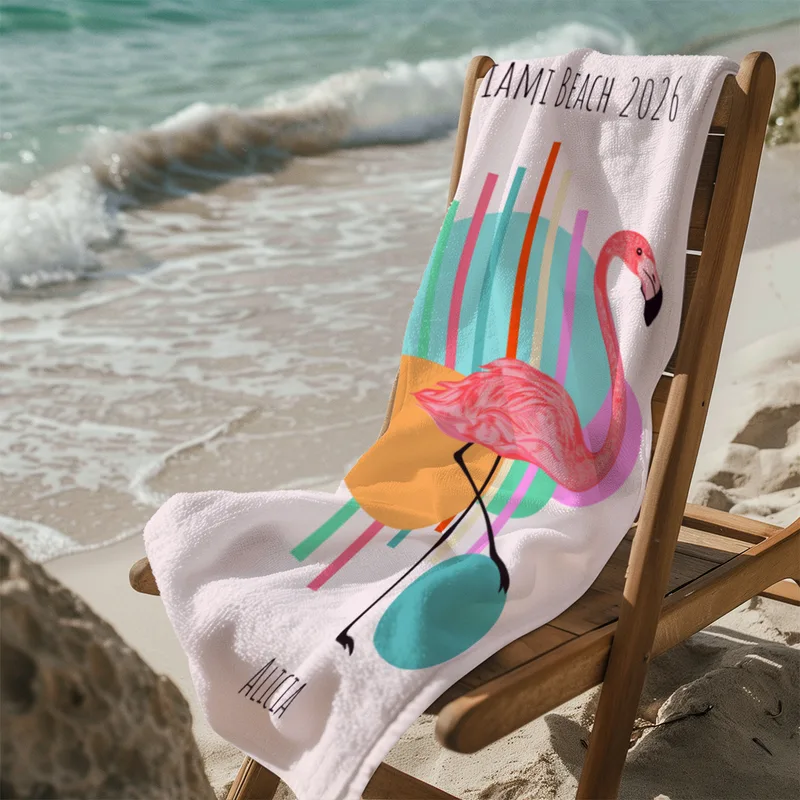 Badetuch Flamingo abstrakt