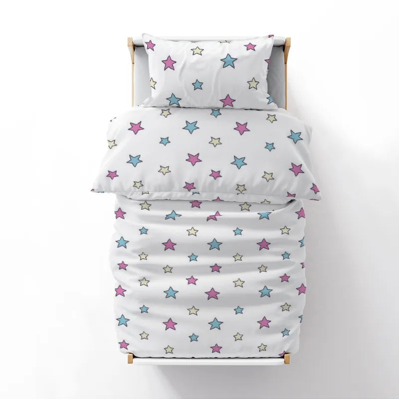 Kinderbettwäsche-Set Colorful Stars Mikrofaser