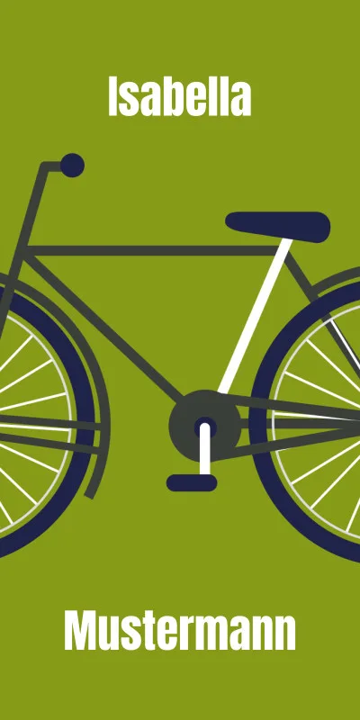 Badetuch Sport - mit Namen personalisierbar - personalisiertes Namens-Badetuch - Strandtuch mit Wunschtext - Fahrrad
