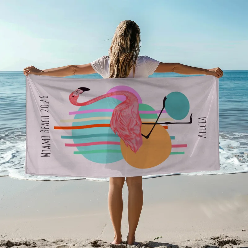 Badetuch Flamingo abstrakt