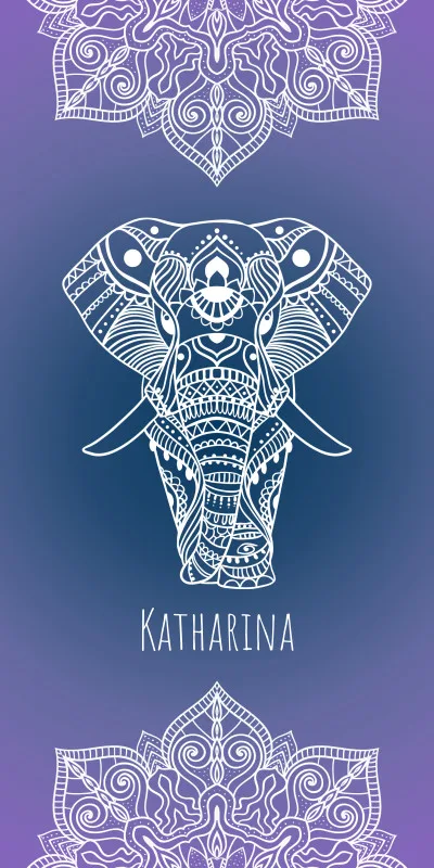 Badetuch Sommer - mit Namen personalisierbar - personalisiertes Namens-Badetuch - Strandtuch mit Wunschtext - Mandala Elefant