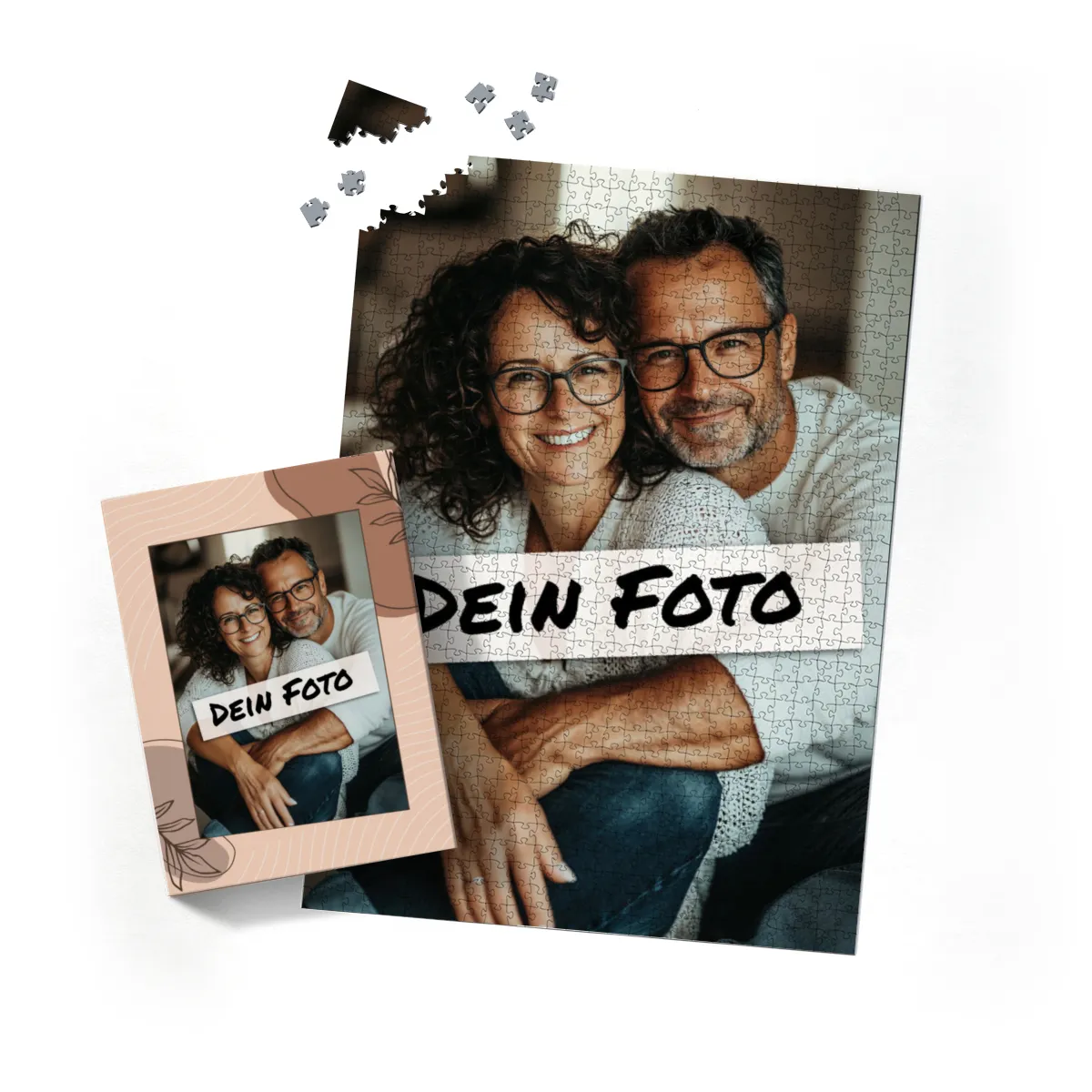 Fotopuzzle mit eigenem Bild - Fotopuzzle selbst gestalten 1000 Teile - Schachtel Herbstblätter - 1000 Teile Puzzle mit Foto - Geschenk Geburtstag Herbstblätter 1000 Teile Quer