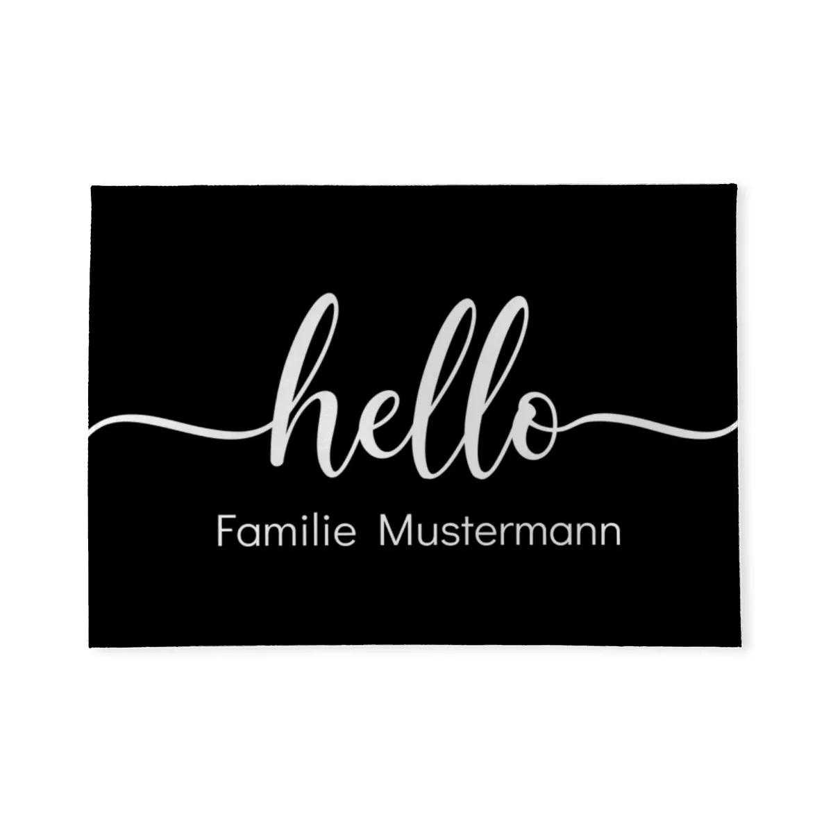 Fußmatte personalisiert - Geschenkidee für Familie, Paare, zum Einzug - Türvorleger mit Namen bedruckt - Motiv Hello grün 70 x 50 cm