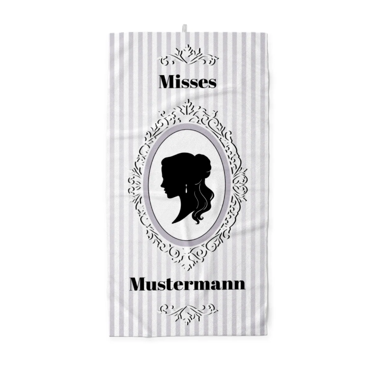 Misses Vintage - personalisiertes Namens-Strandtuch mit Wunschtext - Geschenkidee Hochzeit, Paar