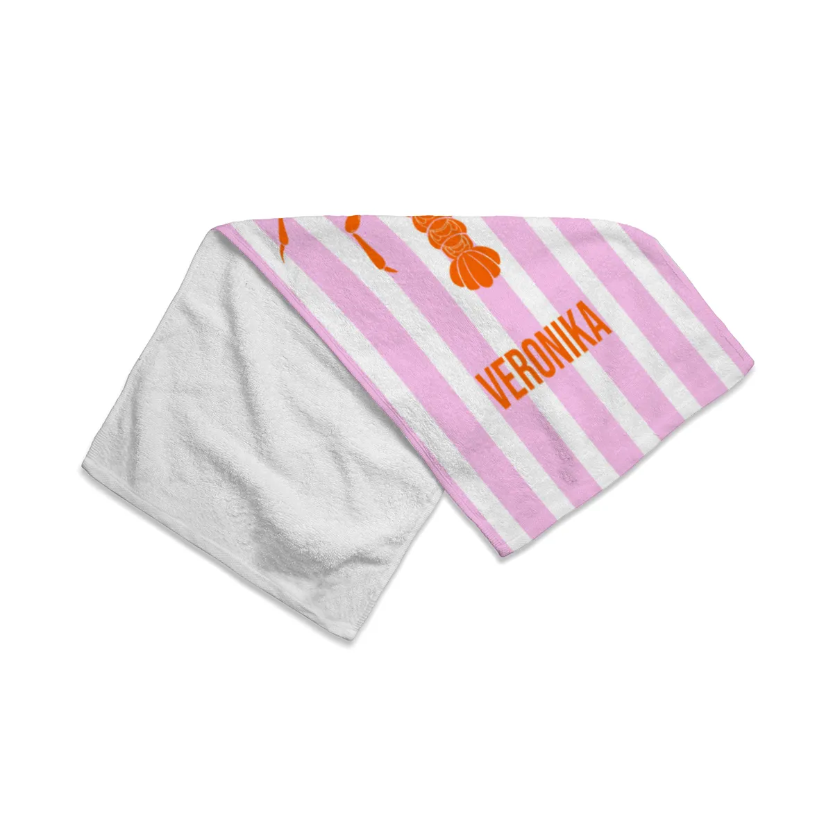 Badetuch blau gestreift mit Hummer - mit Namen personalisierbar - personalisiertes Namens-Badetuch - Strandtuch mit Wunschtext - Lobster blau