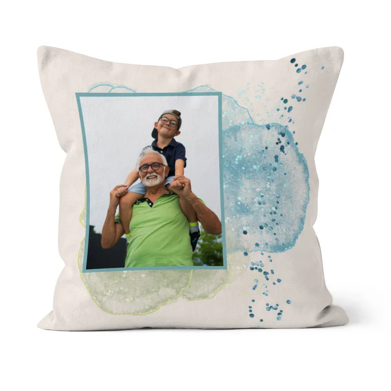 Personalisiertes Fotokissen - Vorderseite mit Foto personalisierbar - Samtkissenbezug Oma Substantiv - Geschenk Muttertag