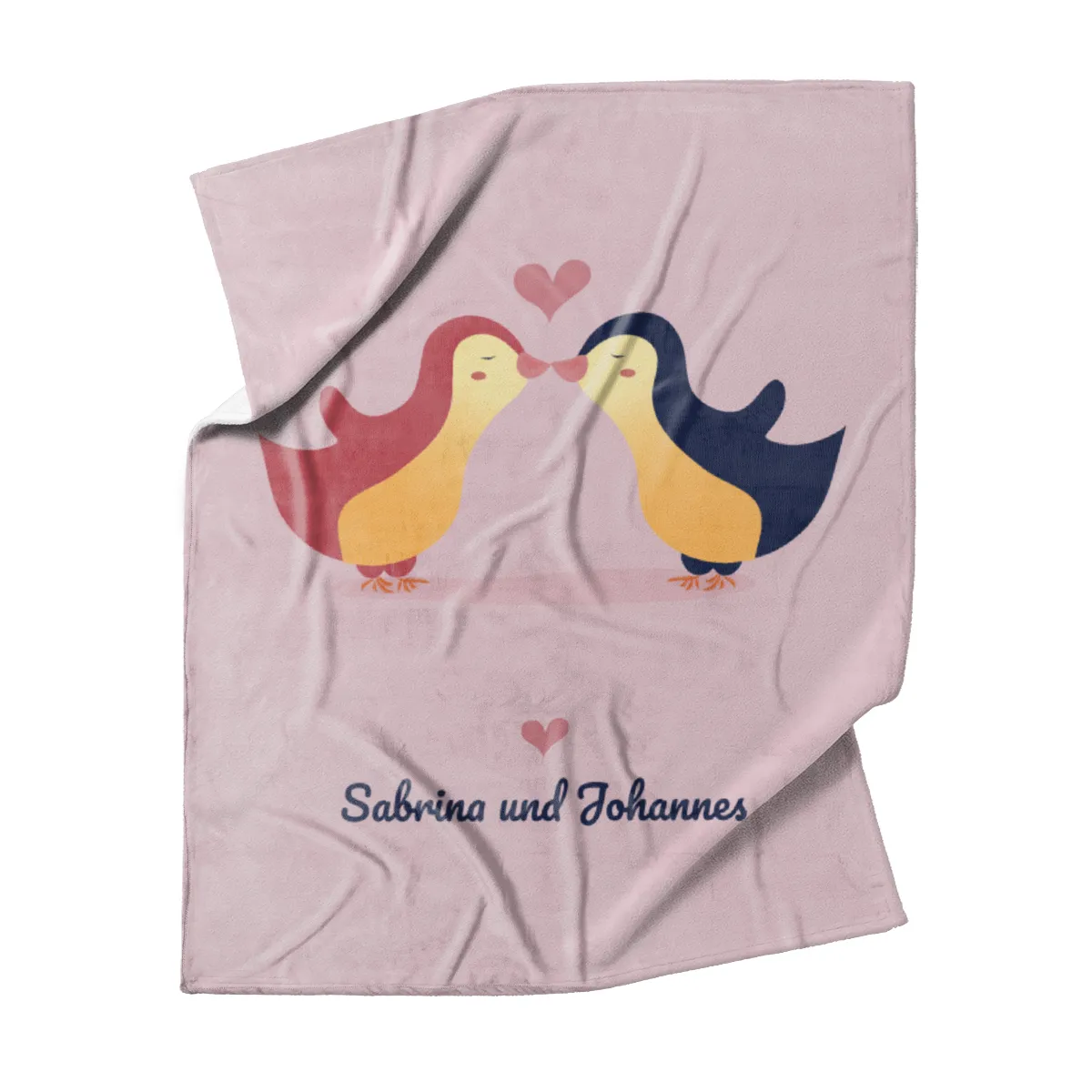 Kuscheldecke Pinguine - mit Namen personalisierbar - Geschenkidee für Verliebte Pinguine multi 140 x 200 cm