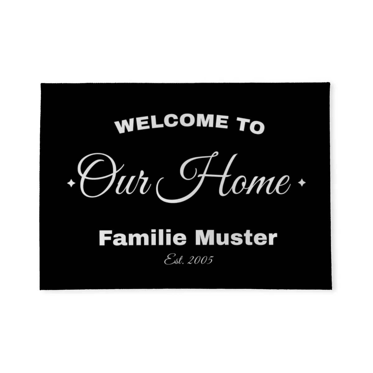 Fußmatte personalisiert Our home - Geschenkidee für Familie, zum Einzug - Fussmatte mit Namen bedruckt Our home 70 x 50 cm