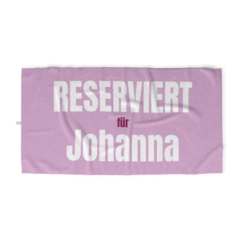 Handtuch "Reserviert für" mit Namen personalisierbar - personalisiertes Namenshandtuch - witziges Handtuch mit Namen und Spruch - Reserviert rosa
