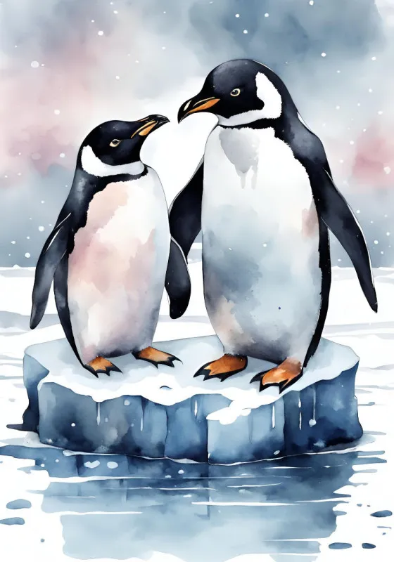 Kuscheldecke Pinguine auf Eisscholle