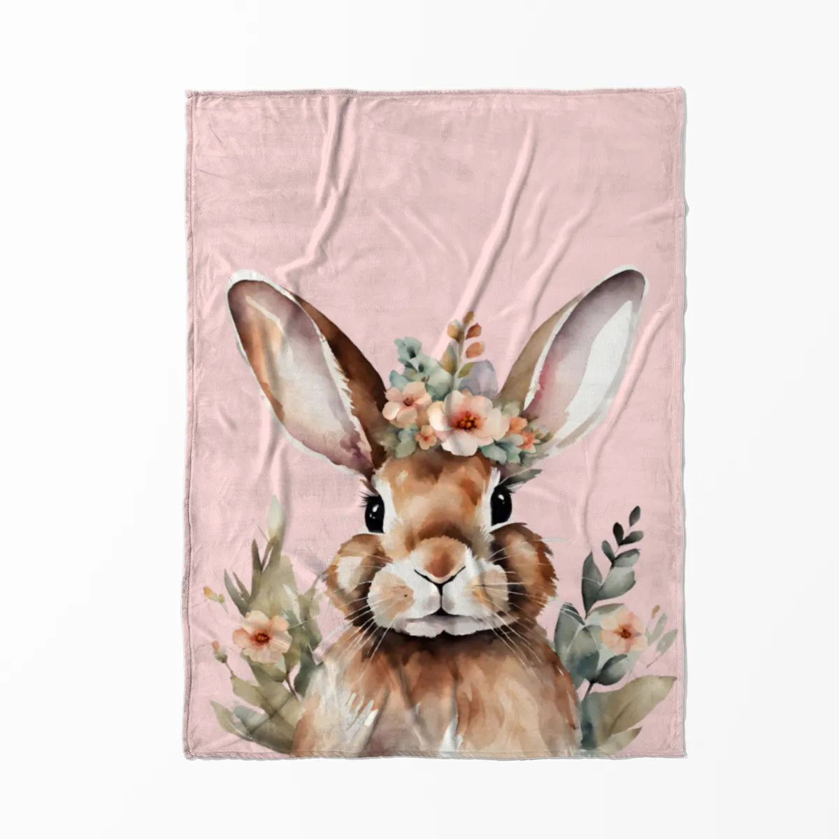 Wohndecke Hase mit Blümchen