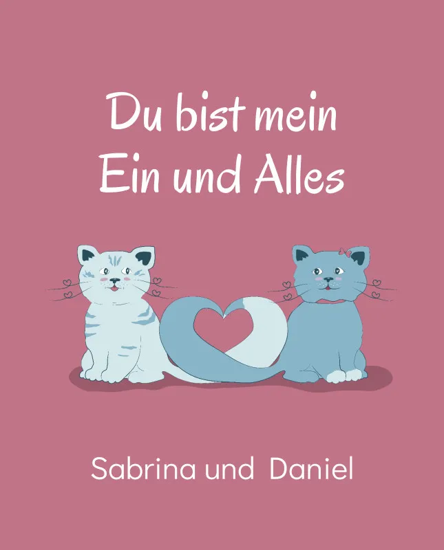 Kuscheldecke Verliebte Katzen - mit Namen personalisierbar - Geschenkidee für Verliebte Verliebte Katzen 140 x 200 cm