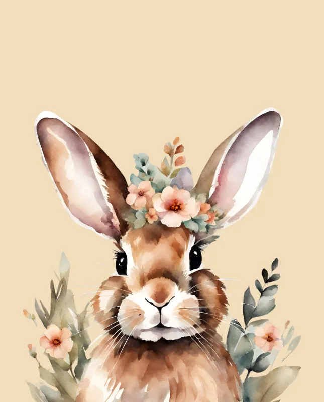 Wohndecke Hase mit Blümchen