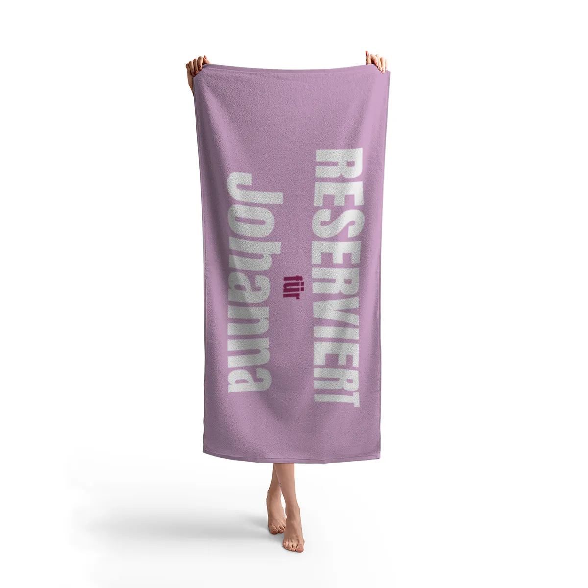 Handtuch "Reserviert für" mit Namen personalisierbar - personalisiertes Namenshandtuch - witziges Handtuch mit Namen und Spruch - Reserviert rosa