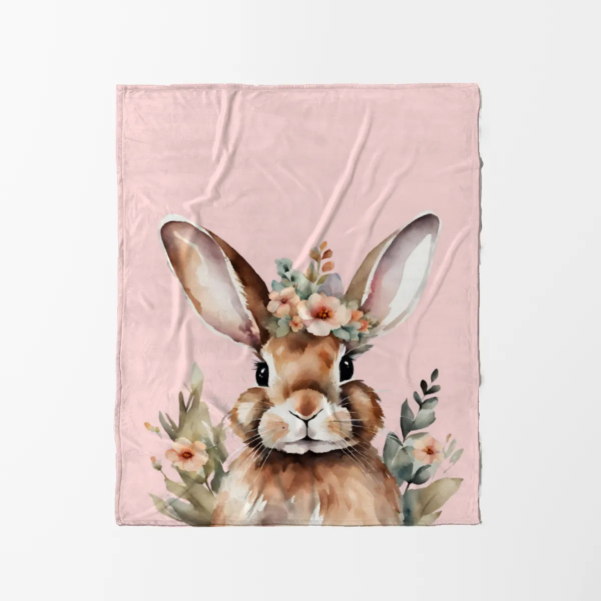 Wohndecke Hase mit Blümchen