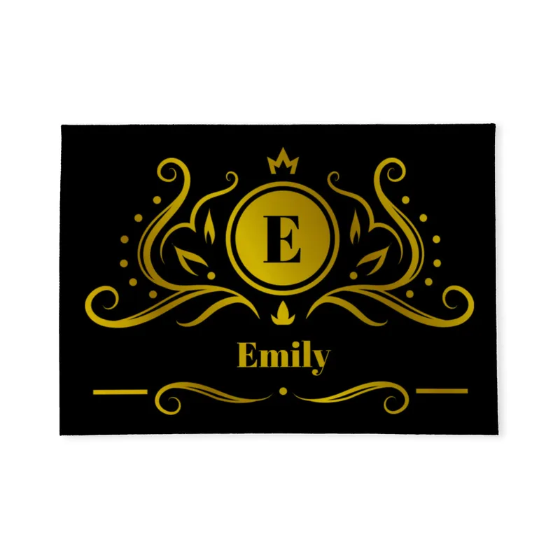 Fußmatte Ornamental mit Initial und Namen personalisierbar - Geschenkidee Einzug, Geburtstag, Richtfest - Fussmatte mit Namen Ornamental Initial 1 70 x 50 cm