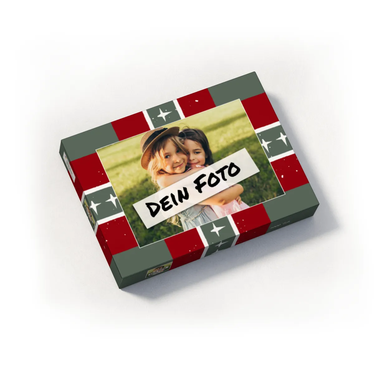 Fotopuzzle mit eigenem Bild - Fotopuzzle selbst gestalten 1000 Teile Hochformat - Schachtel Weihnachten Xmas 1 - 1000 Teile Puzzle mit Foto - Geschenk Weihnachten Xmas1 1000 Teile Hoch