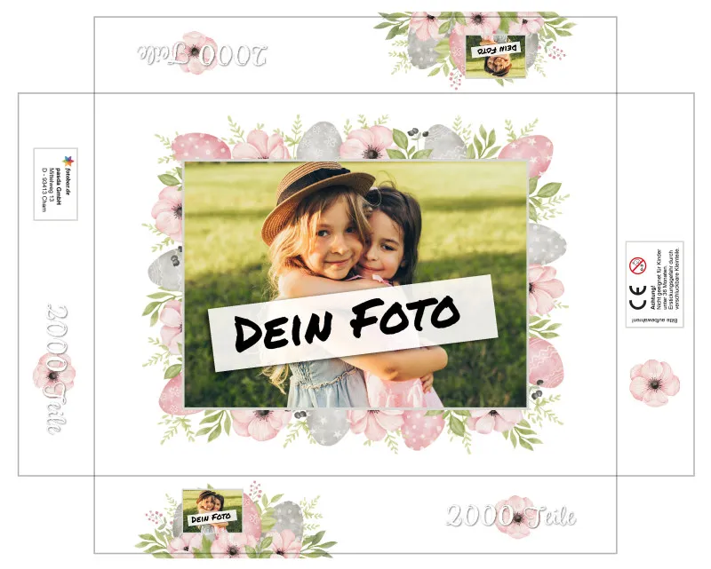 Fotopuzzle 500 Teile personalisiert Ostern - Box Osterblumen