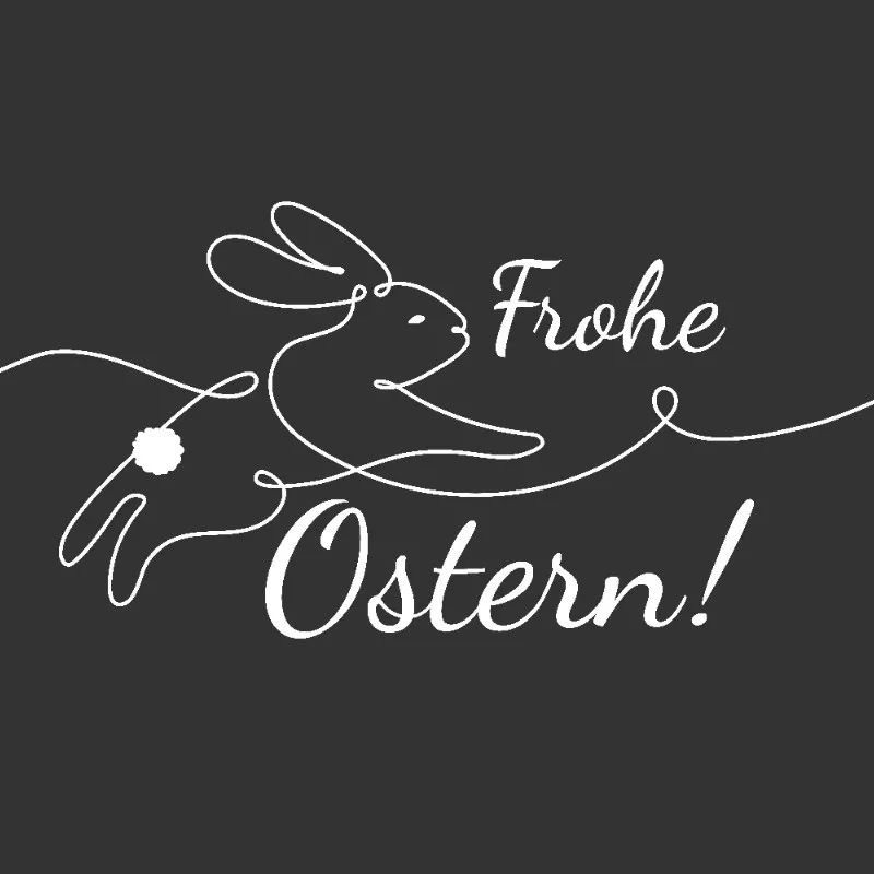 Samtkissenbezug Frohe Ostern Hase Lineart