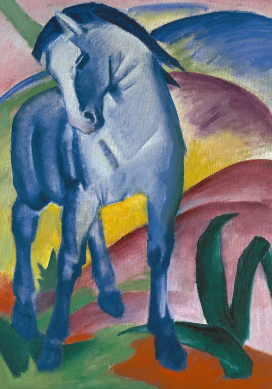 Motivdecke Blaues Pferd - Marc
