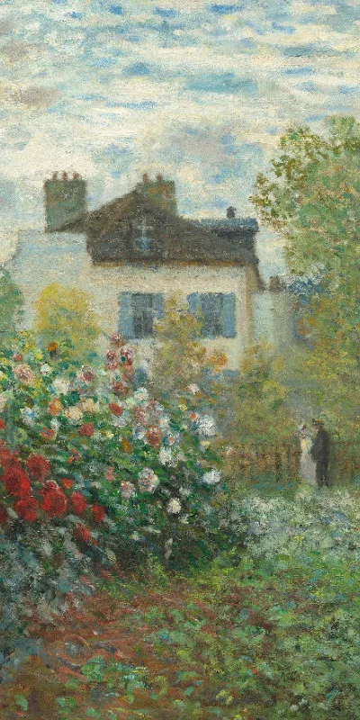 Handtuch Der Garten des Künstlers in Argenteuil - Claude Monet