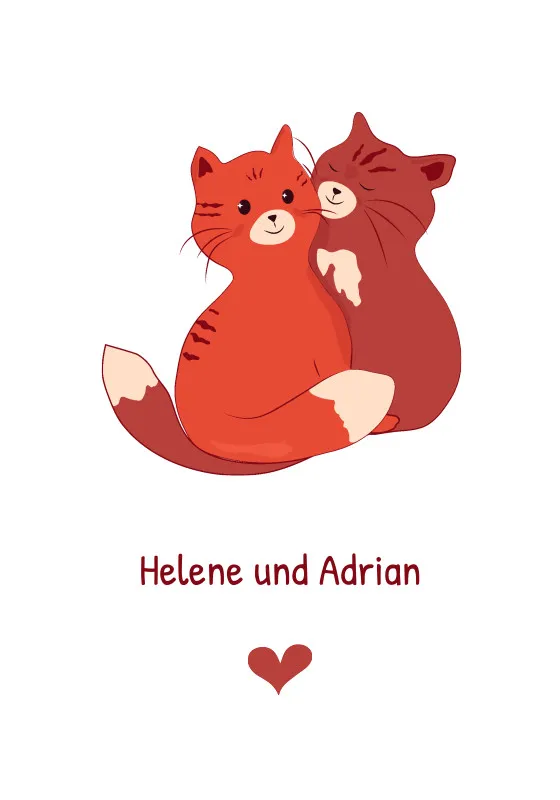 Kuscheldecke Kuschelnde Katzen - mit Namen personalisierbar - Geschenkidee für Verliebte Kuschelkatzen 140 x 200 cm