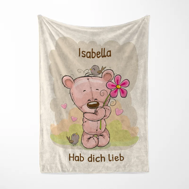 Babydecke Teddy mit Spatzen