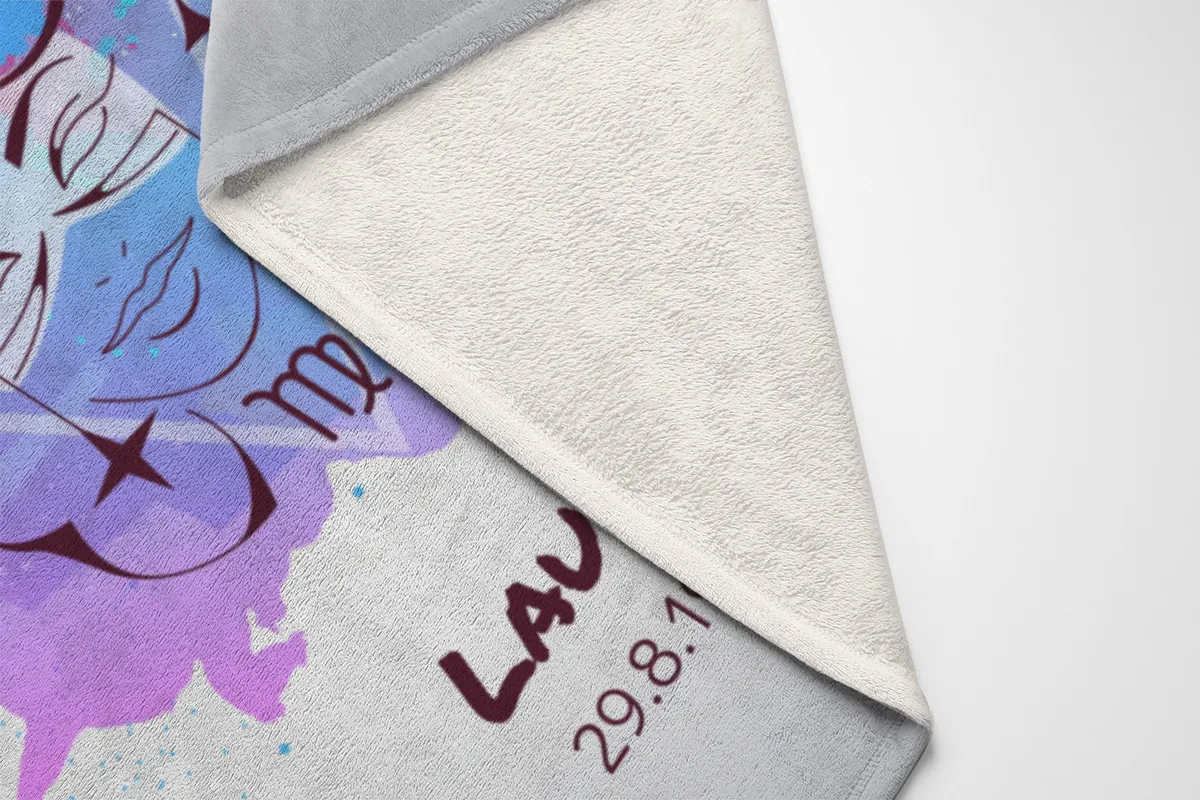 Sternzeichen Wohndecke Wassermann Splashes mit Namen personalisierbar