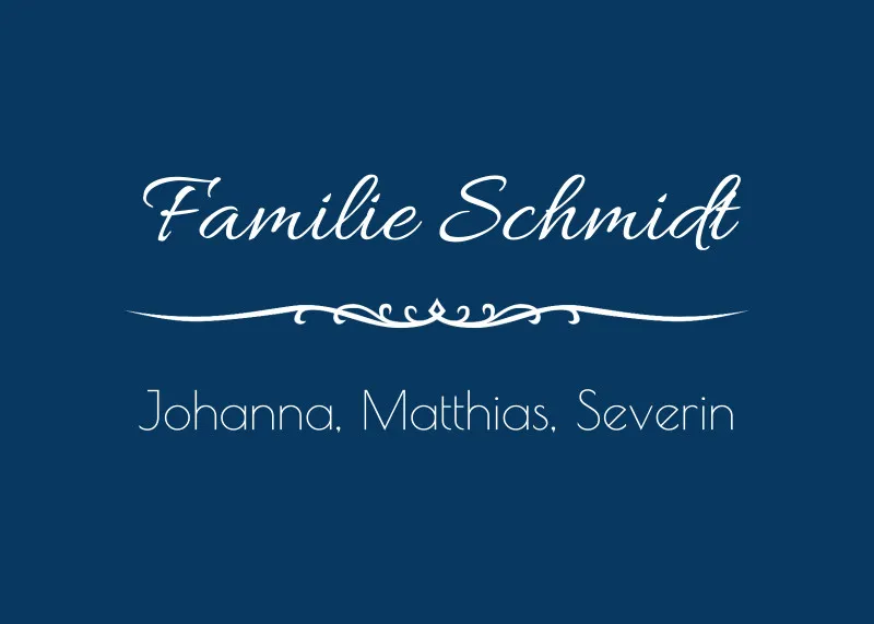 Personalisierte Fußmatte mit Namen - zeitlos elegant - Geschenk Einzug - Fußmatte mit Namen Klassik schwarz 70 x 50 cm