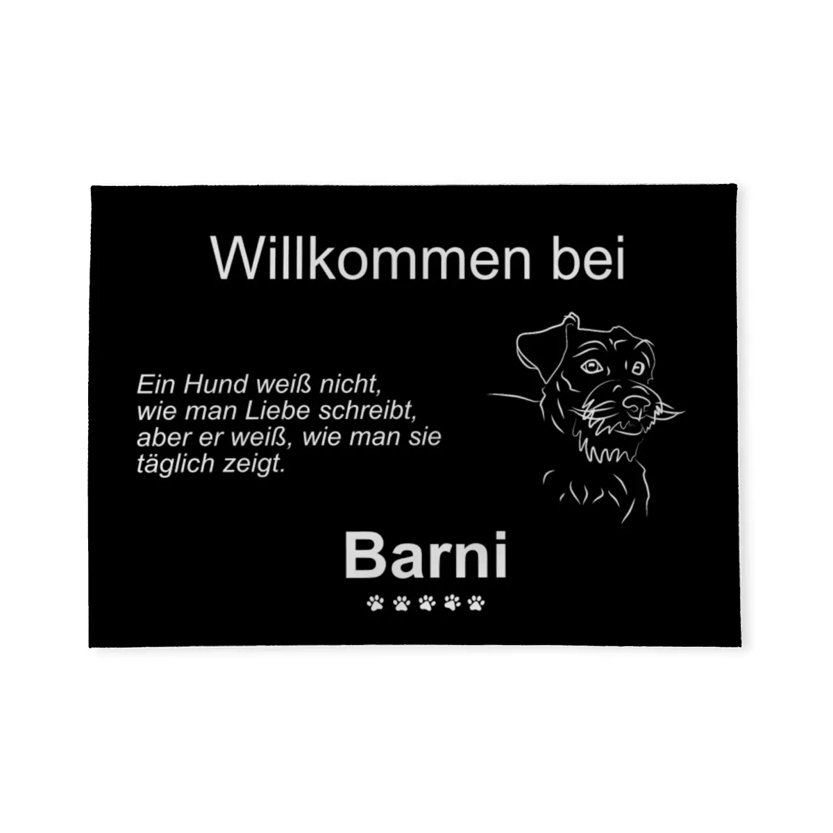 Personalisierte Fußmatte mit Französischer Bulldogge schwarz 70 x 50 cm