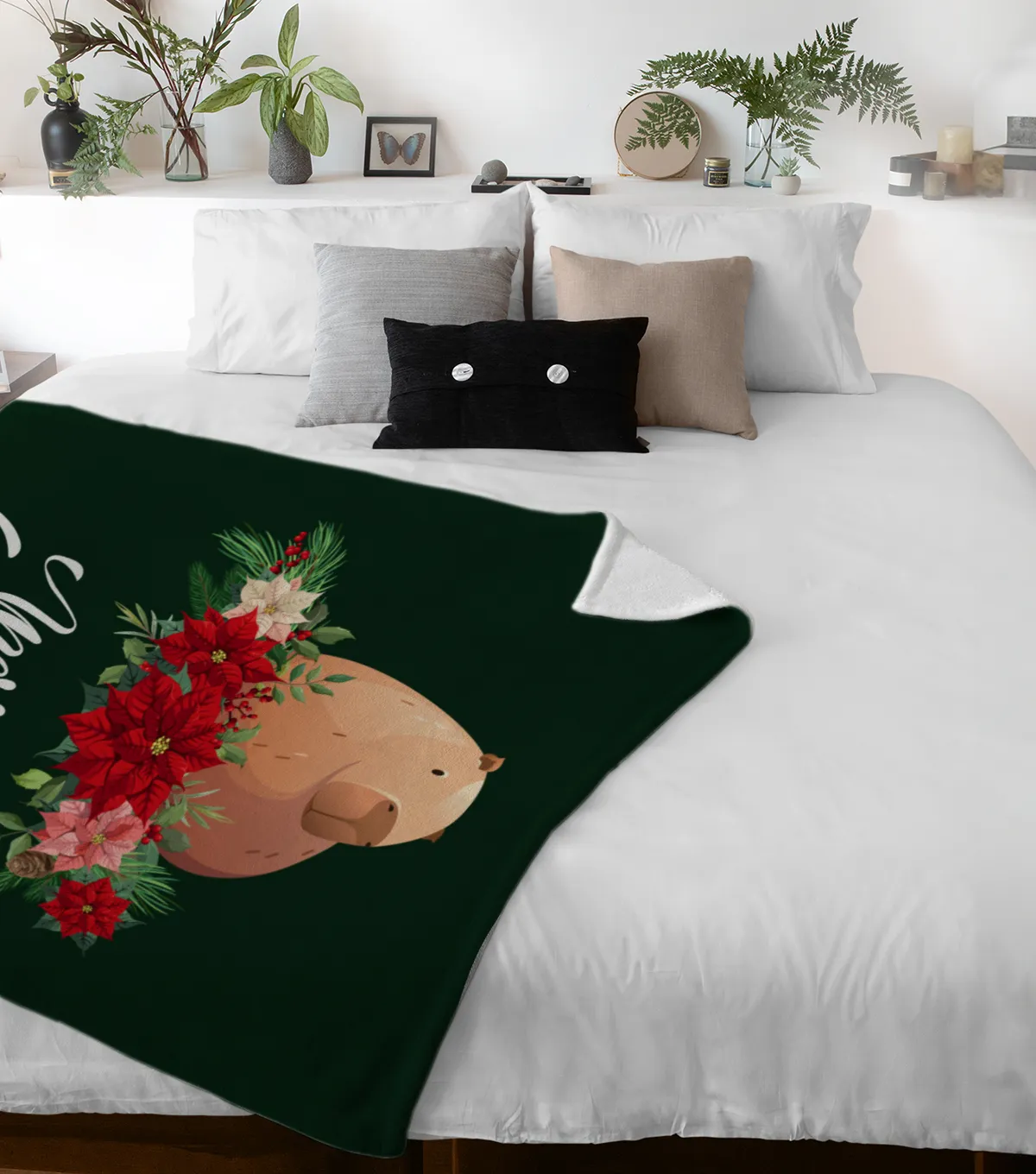 Wohndecke Weihnachtscapy mit Mütze