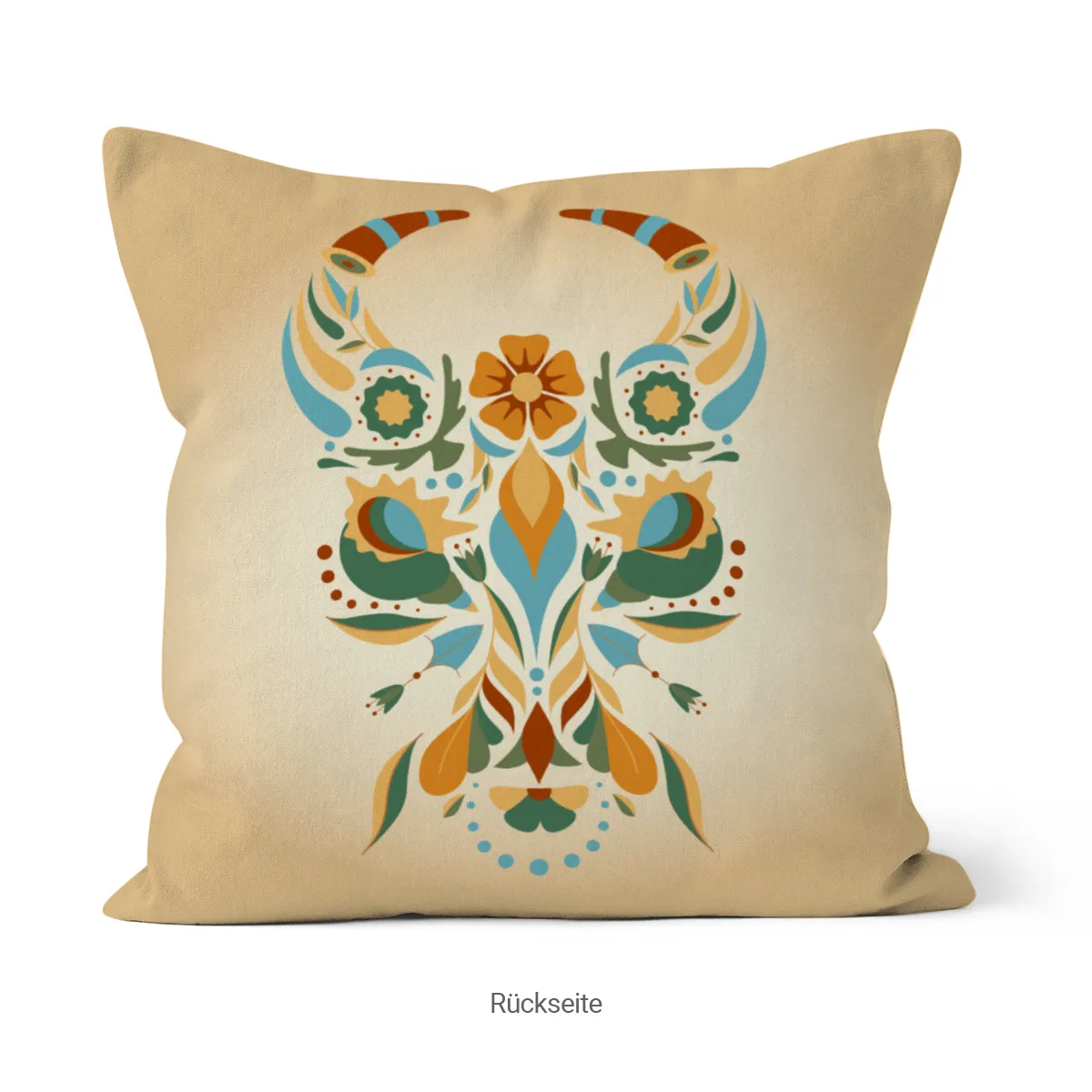 Samtkissen Zodiac Art – Löwe floral