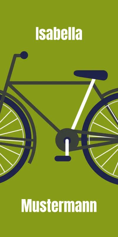 Badetuch Sport - mit Namen personalisierbar - personalisiertes Namens-Badetuch - Strandtuch mit Wunschtext - Fahrrad