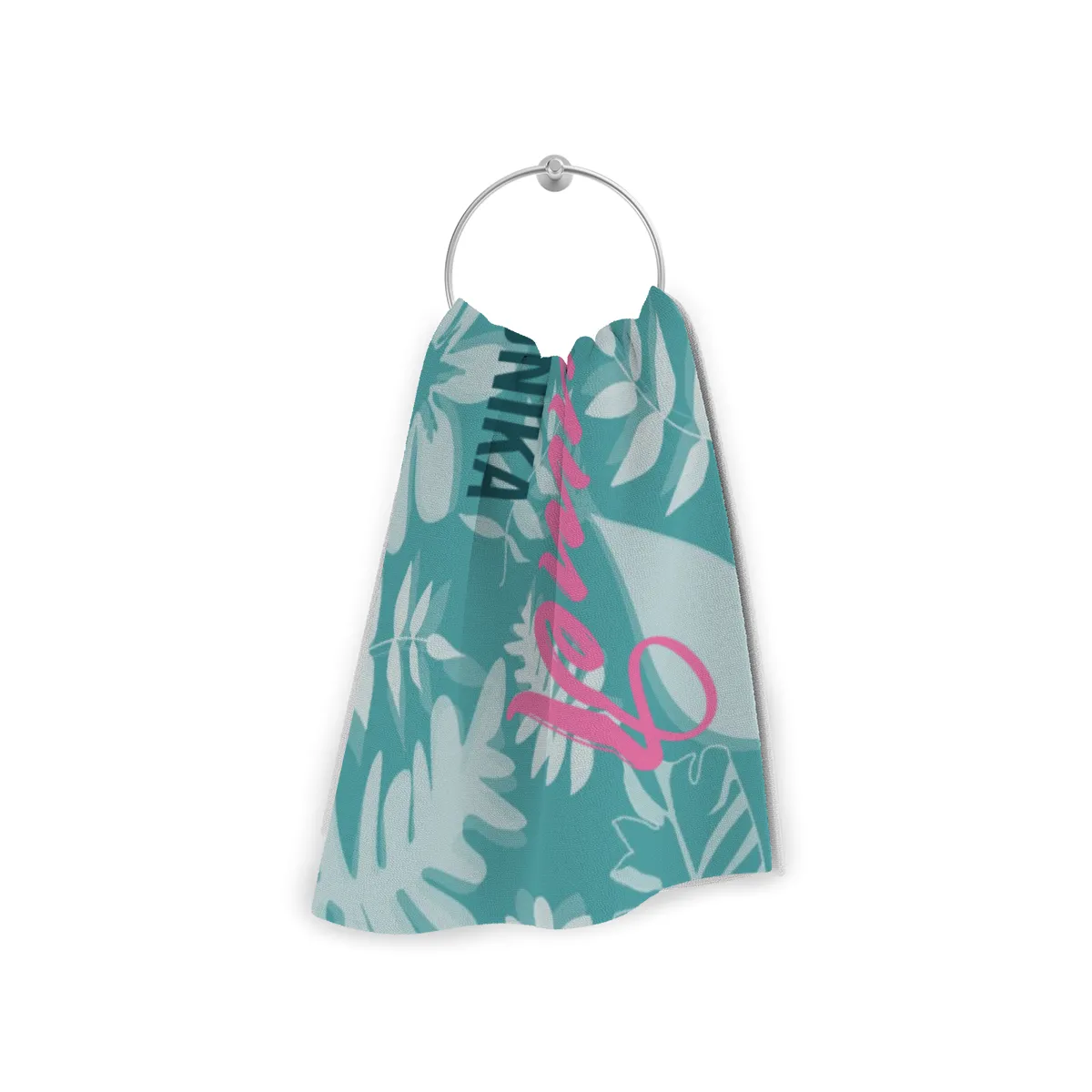 Badetuch Summer mit tropischen Blättern - mit Namen personalisierbar - personalisiertes Namensbadetuch - Strandtuch Sommer mit Namen - Summerleaves