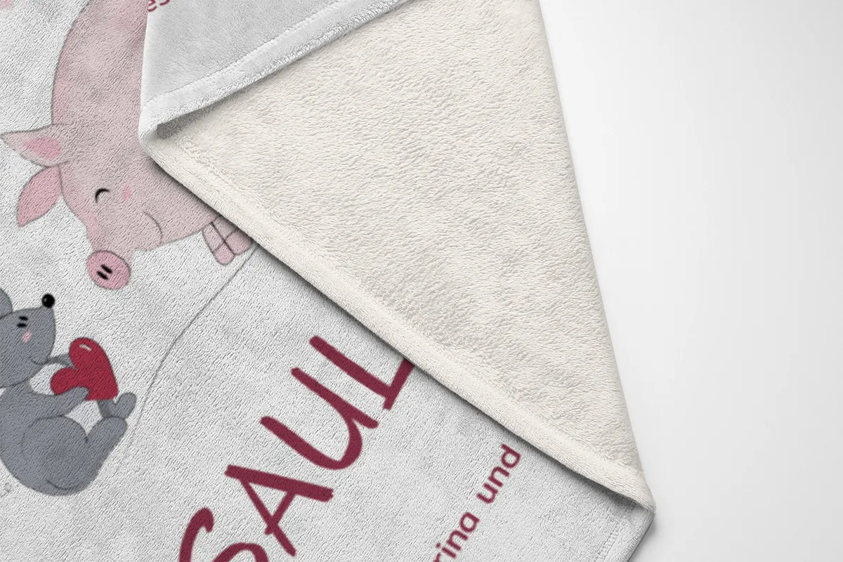 Kuscheldecke Hab Dich saulieb - mit Namen personalisierbar - Geschenkidee für Verliebte Hab dich saulieb 140 x 200 cm
