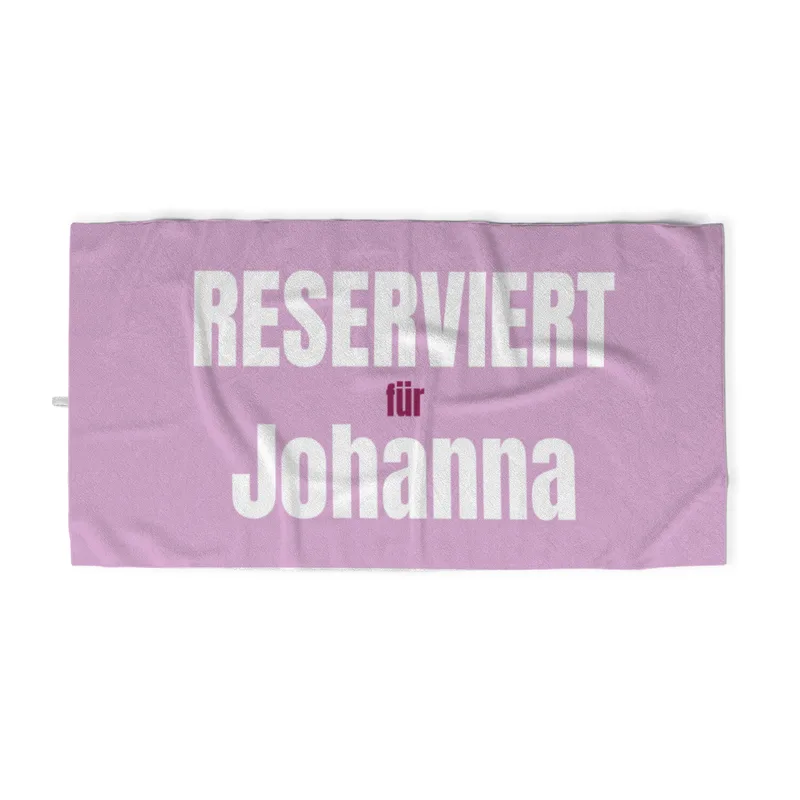 Handtuch "Reserviert für" mit Namen personalisierbar - personalisiertes Namenshandtuch - witziges Handtuch mit Namen und Spruch - Reserviert rosa